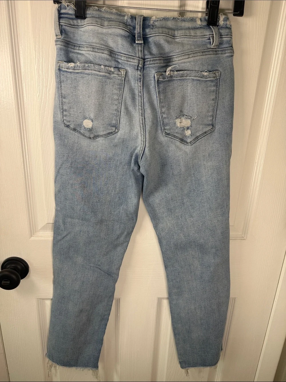Flying Monkey Light Blue Straight Leg Distressed Jeans Size 4